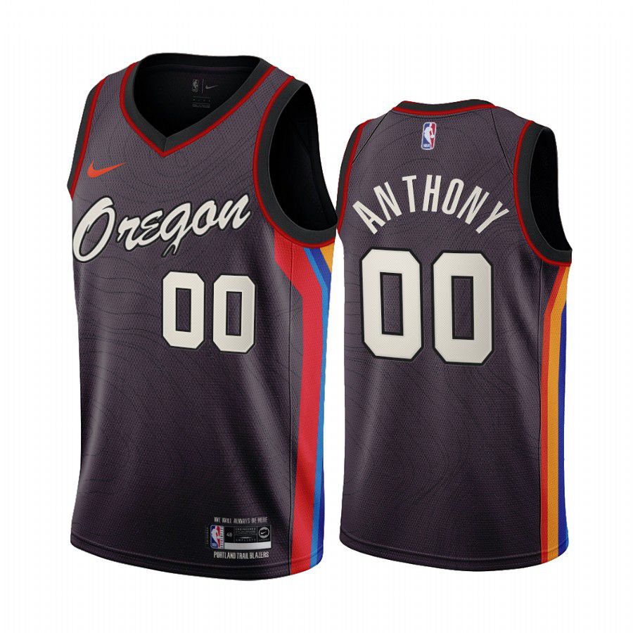 Men Portland Trail Blazers #00 carmelo anthony chocolate city edition oregon 2020 nba jersey